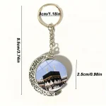 Wholesale Zinc Alloy Moon Rotating Keychain Arabic Theme Double Sided Key Ring Gift - Image 4