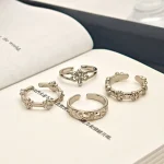 Wholesale Copper Gold Plated Cross Iris Ring Vintage Punk Fashion Jewelry Women Men Unisex Adjustable Finger Rings - Image 4