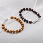 Wholesale Wooden Round Cross Elastic Bracelet Catholic Religious Beaded Charm Bracelet Unisex Jewelry Accessories - Image 3