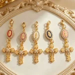 Wholesale Zinc Alloy Rhinestone Cross Keychain Charm Keyring Accessories Durable