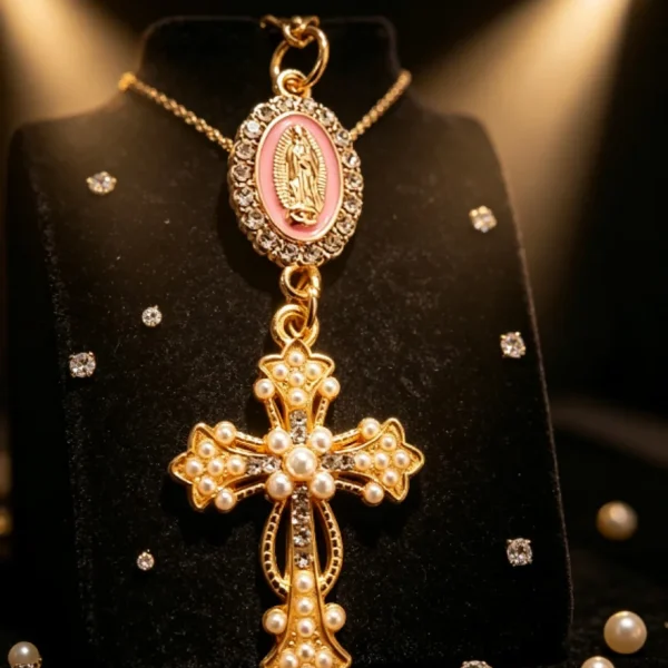 Wholesale Zinc Alloy Rhinestone Cross Keychain Charm Keyring Accessories Durable