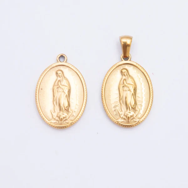 Wholesale Stainless Steel Religious Figure Oval Pendant Charm DIY Jewelry Accessories Unisex Vintage
