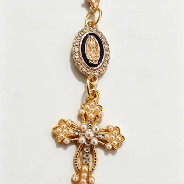 Wholesale Zinc Alloy Rhinestone Cross Keychain Charm Keyring Accessories Durable
