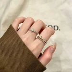 Wholesale Copper Gold Plated Cross Iris Ring Vintage Punk Fashion Jewelry Women Men Unisex Adjustable Finger Rings - Image 3