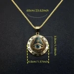 Wholesale Ancient Egyptian Eye of Horus Round Glass Pendant Necklace Vintage Style Jewelry Accessories - Image 2