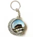 Wholesale Zinc Alloy Moon Rotating Keychain Arabic Theme Double Sided Key Ring Gift