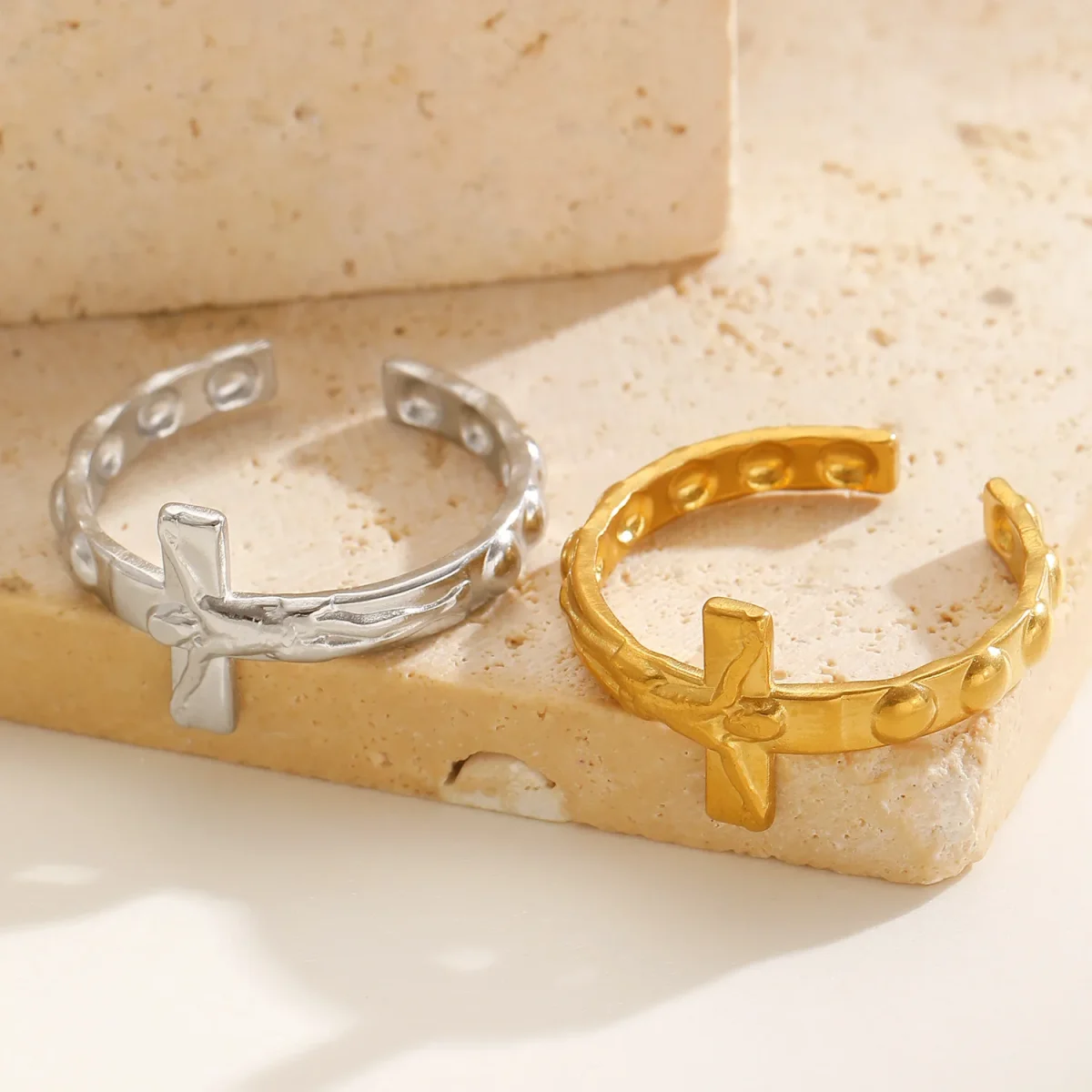Wholesale Stainless Steel Cross Ring Religious Crucifix Ring Unisex Men Women Fashion Jewelry Gift - Image 3