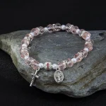 Easter Gift Cross Bracelet Glass Crystal Beaded Bracelet Wholesale Fashion Jewelry Accessories - Image 3