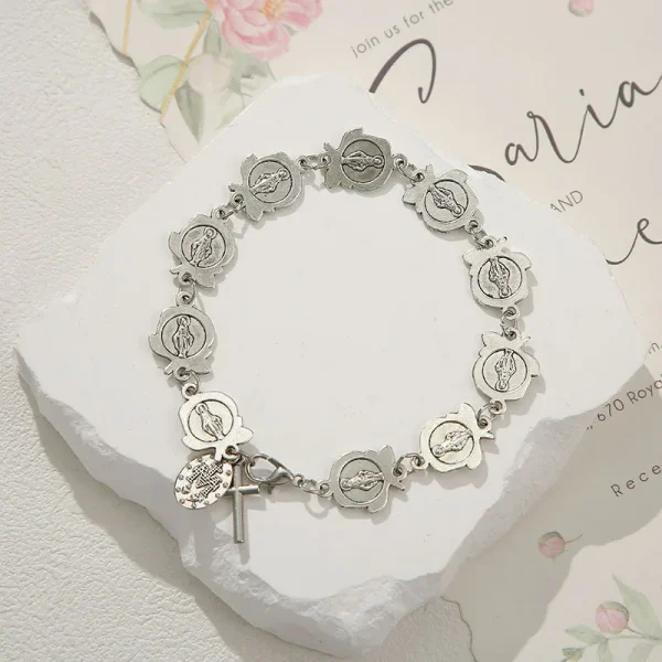 Wholesale Zinc Alloy Rose Flower Bracelet Vintage Simple Chain Link Bracelet Unisex Jewelry Accessories