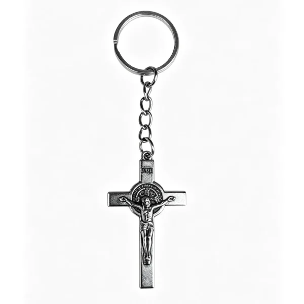 Wholesale Durable Embossed Zinc Alloy Catholic-themed Silver Keychains Event Gifts
