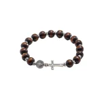 Wholesale Wooden Round Cross Elastic Bracelet Catholic Religious Beaded Charm Bracelet Unisex Jewelry Accessories - Image 5