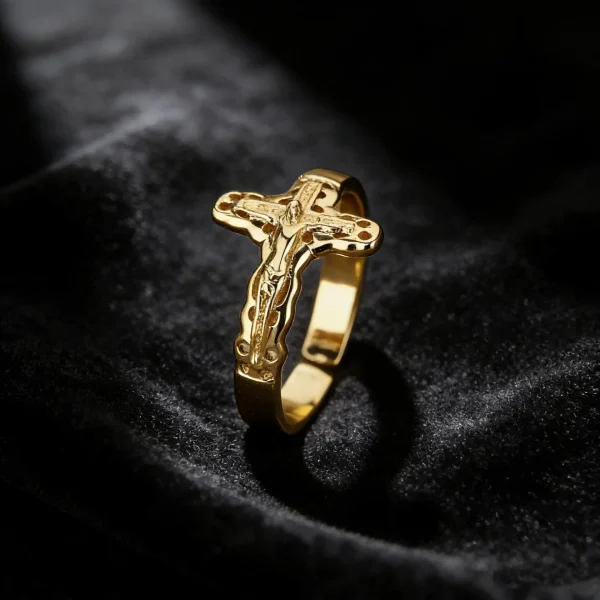 Wholesale Stainless Steel Cross Ring Religious Crucifix Ring Unisex Men Women Fashion Jewelry Gift