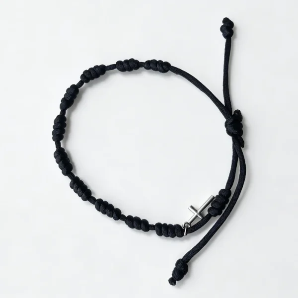 Catholic Rosary Bracelet Colorful Woven Rosary Knot Bracelet Wholesale 11-knot Rope Bracelet with Crucifix Charm