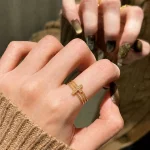 Wholesale Zinc Alloy Rhinestone Cross Open Ring Geometric High End Adjustable Finger Ring Fashion Jewelry Women Unisex - Image 2