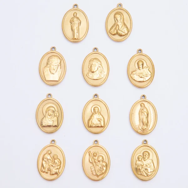 Wholesale Stainless Steel Religious Figure Oval Pendant Charm DIY Jewelry Accessories Unisex Vintage