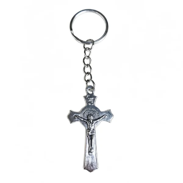 Wholesale Durable Embossed Zinc Alloy Catholic-themed Silver Keychains Event Gifts