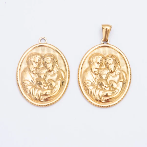 Wholesale Stainless Steel Catholic Religious Figure Gold Plated Pendant DIY Jewelry Accessories