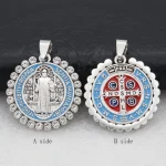 Catholic Saint Benedict Pendant Vintage Diamond-encrusted Metal Exorcism Fashion Jewelry Accessories Wholesale - Image 5