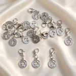 Wholesale Zinc Alloy Cross Pendant Charm Enamel Hollow DIY Jewelry Making Necklace Bracelet Earring Accessories Silver - Image 3