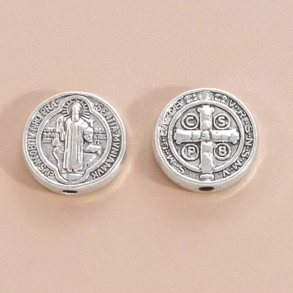 Wholesale Vintage Zinc Alloy Oval Round Flat Spacer Beads with Hole DIY Bracelet Jewelry Making Accessories