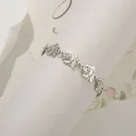 Wholesale Zinc Alloy Rose Flower Bracelet Vintage Simple Chain Link Bracelet Unisex Jewelry Accessories - Image 6