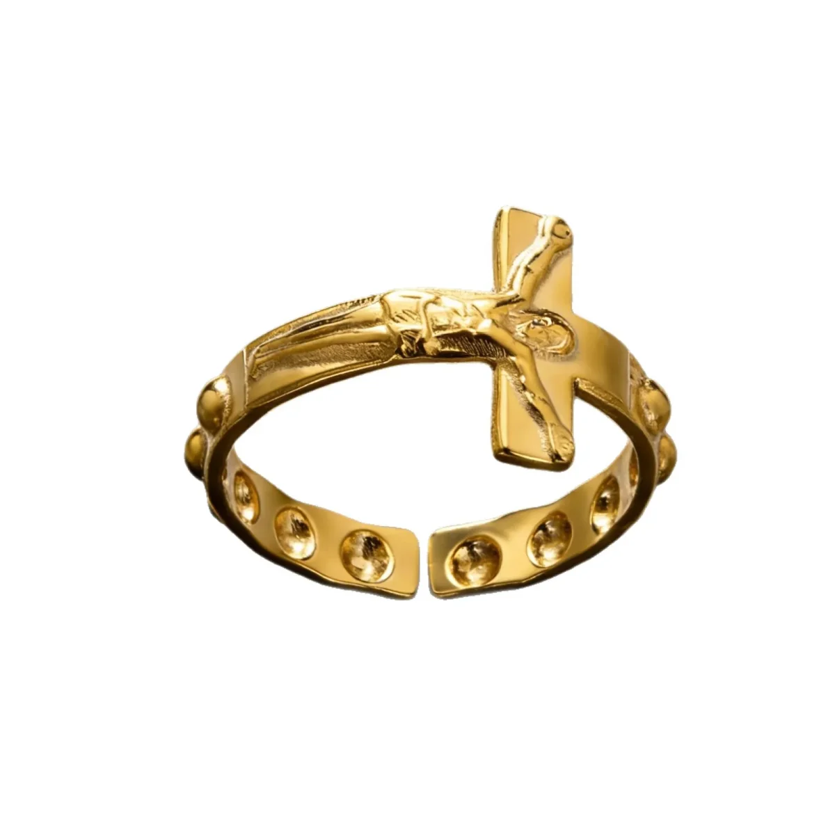Wholesale Stainless Steel Cross Ring Religious Crucifix Ring Unisex Men Women Fashion Jewelry Gift - Image 5