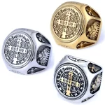 Wholesale Stainless Steel Orthodox Cross Signet Ring Vintage Religious Jewelry Unisex