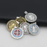 Catholic Saint Benedict Pendant Vintage Diamond-encrusted Metal Exorcism Fashion Jewelry Accessories Wholesale - Image 2