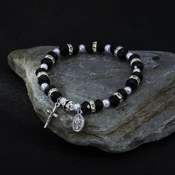 Easter Gift Cross Bracelet Glass Crystal Beaded Bracelet Wholesale Fashion Jewelry Accessories