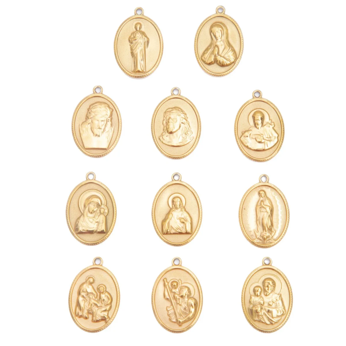 Wholesale Stainless Steel Religious Figure Oval Pendant Charm DIY Jewelry Accessories Unisex Vintage - Image 5
