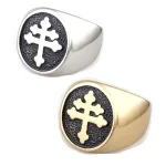 Wholesale Stainless Steel Orthodox Cross Vintage Punk Ring Gold Silver Color Unisex Jewelry