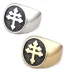 Wholesale Stainless Steel Orthodox Cross Vintage Punk Ring Gold Silver Color Unisex Jewelry