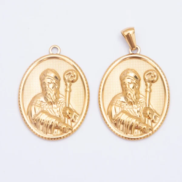 Wholesale Stainless Steel Catholic Religious Figure Gold Plated Pendant DIY Jewelry Accessories