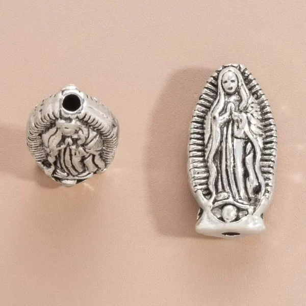 Wholesale Vintage Zinc Alloy Oval Round Flat Spacer Beads with Hole DIY Bracelet Jewelry Making Accessories