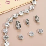 Wholesale Vintage Zinc Alloy Oval Round Flat Spacer Beads with Hole DIY Bracelet Jewelry Making Accessories