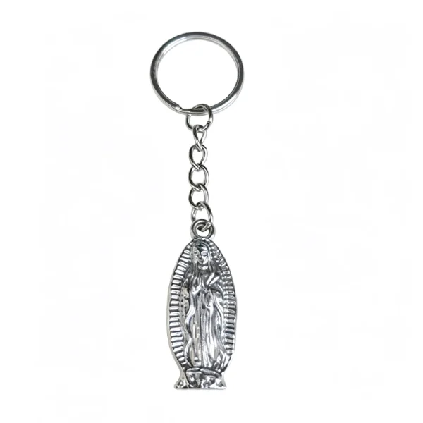 Wholesale Durable Embossed Zinc Alloy Catholic-themed Silver Keychains Event Gifts