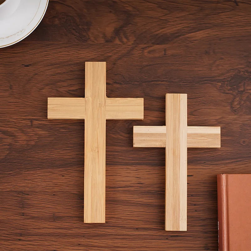 He6a5656e4cd740a19857f223bd594d90Y Wooden Cross Wall Hanging Home Decor Rustic Church Gift Vintage Ornament Wholesale - Image 1