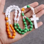 Wholesale Wood Bead Cross Pendant Necklace Handmade Woven Vintage Ethnic Jewelry Unisex - Image 2