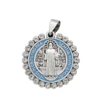 Catholic Saint Benedict Pendant Vintage Diamond-encrusted Metal Exorcism Fashion Jewelry Accessories Wholesale
