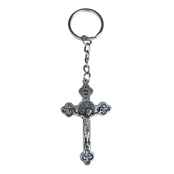 Wholesale Durable Embossed Zinc Alloy Catholic-themed Silver Keychains Event Gifts