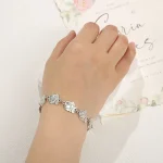 Wholesale Zinc Alloy Rose Flower Bracelet Vintage Simple Chain Link Bracelet Unisex Jewelry Accessories - Image 4