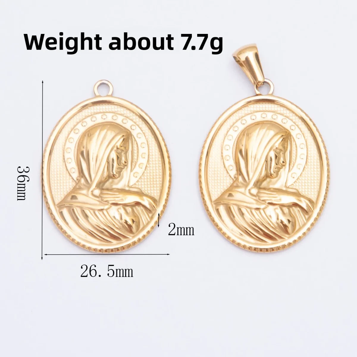 Wholesale Stainless Steel Catholic Religious Figure Gold Plated Pendant DIY Jewelry Accessories - Image 2