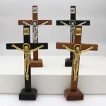Wholesale Wooden Cross Jesus Ornament Vintage Religious DIY Craft Home Decoration