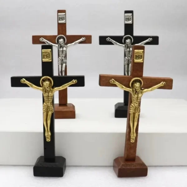 Wholesale Wooden Cross Jesus Ornament Vintage Religious DIY Craft Home Decoration