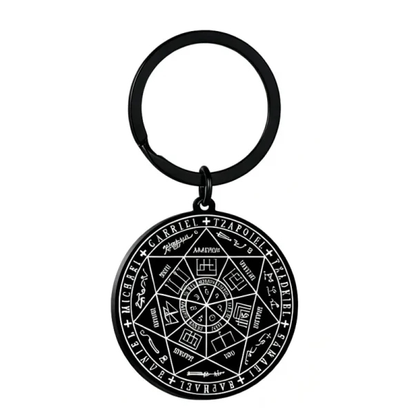 Seven Archangels Magic Array pendant, scripture seal, religious totem runes, stainless steel keychain wholesale