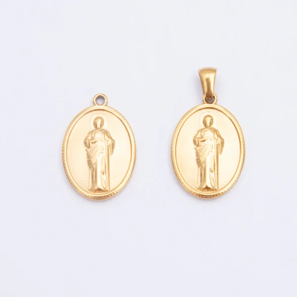 Wholesale Stainless Steel Religious Figure Oval Pendant Charm DIY Jewelry Accessories Unisex Vintage