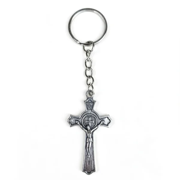 Wholesale Durable Embossed Zinc Alloy Catholic-themed Silver Keychains Event Gifts
