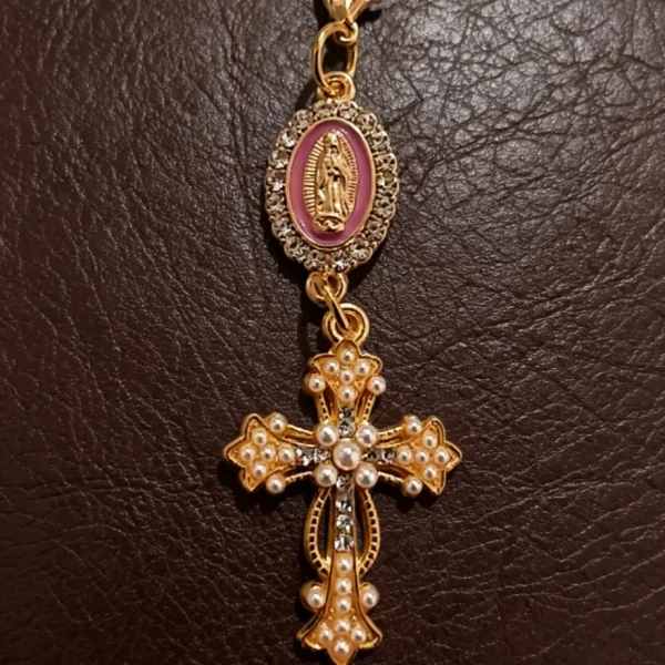 Wholesale Zinc Alloy Rhinestone Cross Keychain Charm Keyring Accessories Durable