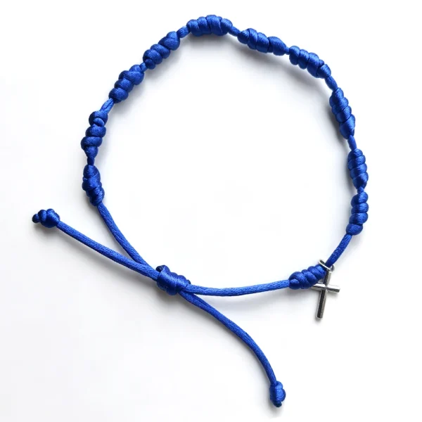 Catholic Rosary Bracelet Colorful Woven Rosary Knot Bracelet Wholesale 11-knot Rope Bracelet with Crucifix Charm