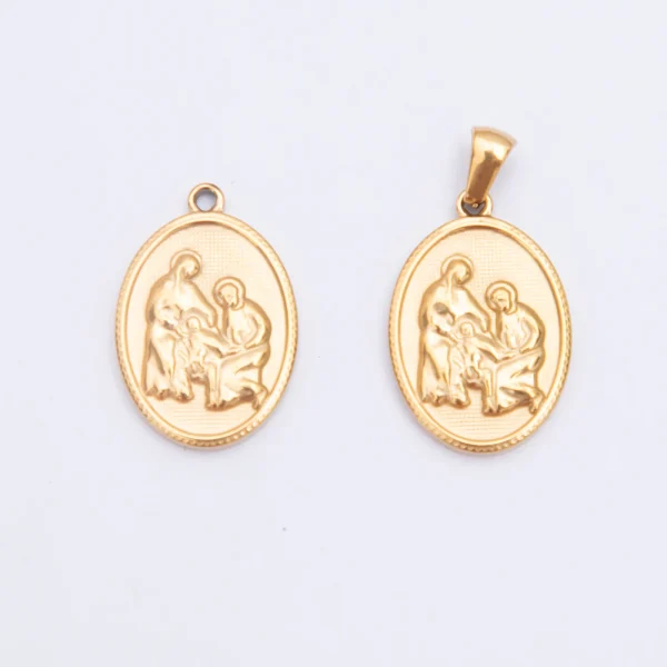Wholesale Stainless Steel Religious Figure Oval Pendant Charm DIY Jewelry Accessories Unisex Vintage